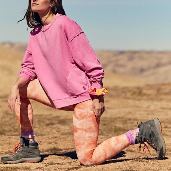 Free People Tops - Free People Movement Pink Oversized Cozy Crew Neck Casual Athleisure Sweatshirt